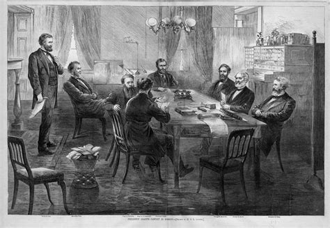 President Grant And His Cabinet In Session History Ebenezer Hoar George