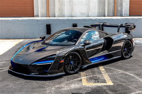 Used 2019 Mclaren Senna 1 3 In Gloss Carbon 1 38m Msrp Electric Blue Accents And Gold