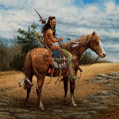 Enlargementofcrowwarhorse Native American Artwork American Indian