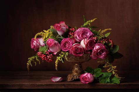 Still Life With Roses Photograph By Alina Lankina Pixels