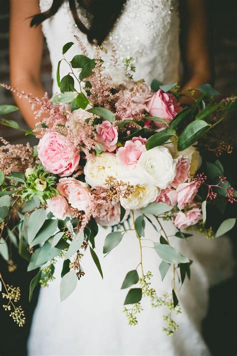 Here comes the bride, unforgettable fall bouquet and all. A Romantic, Natural Wedding at the Loft on Pine in Long ...