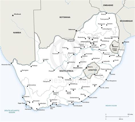 Vector Map Of South Africa Political One Stop Map Map Vector