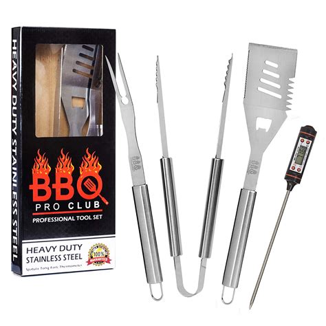 Barbecue Accessories And Grilling Tools 4 Piece Set By Amz Bbq Club