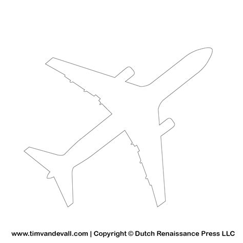 Airplane Silhouette Stencil And Outline Clipart Tims Printables