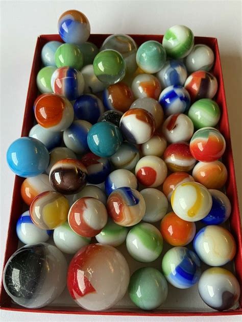 Lot Of 60 Vintage And Antique Marbles And Shooters 1750 In 2021