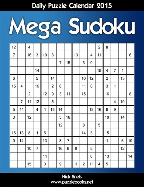 Mega Sudoku 16x16 Printable Sudoku Printable