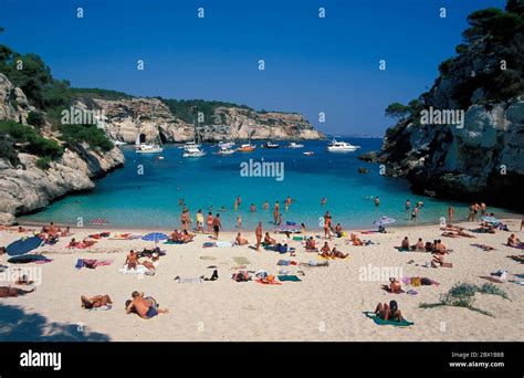 Beach Cala Macarelleta Balearic Island Menorca Spain Europe Stock