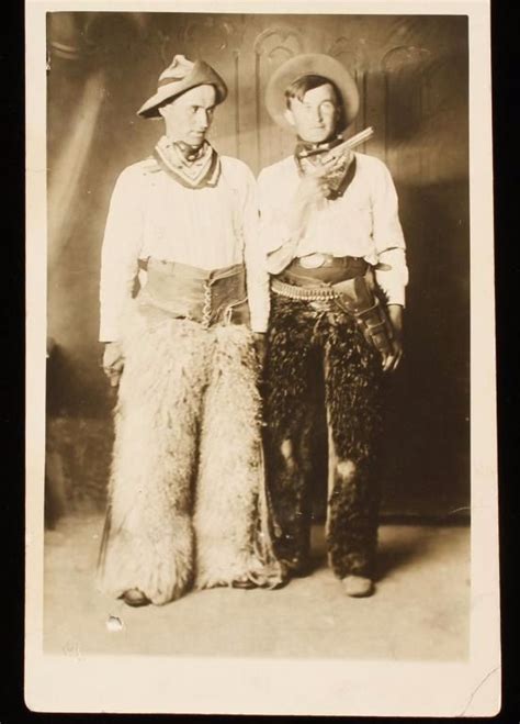 Two Cowboys Wearing Wooly Chaps Photo