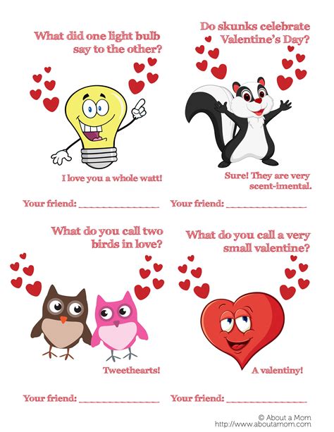 Printable Funny Valentines Day Cards About A Mom Valentine Jokes