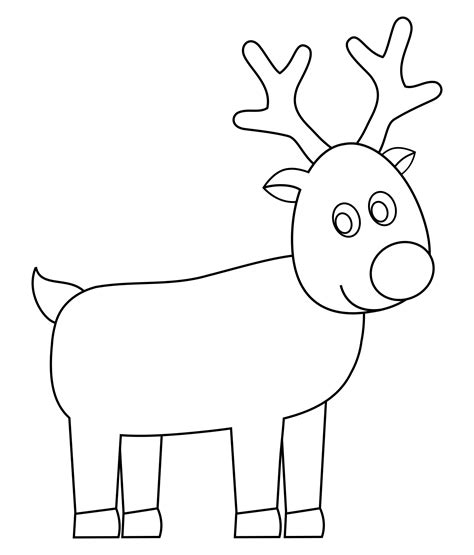 Christmas Reindeer Face Coloring Pages Sketch Coloring Page