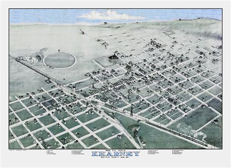 Full Color Fine Art Map Of Kearney Nebraska In 1881