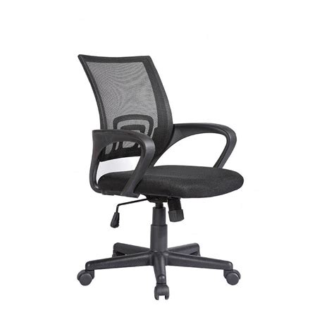 The eurosports armless chair features an iron frame combined with mesh and a foam padded seat that is very comfortable. Ergonomic Black Midback Mesh Office Chair Executive Swivel ...