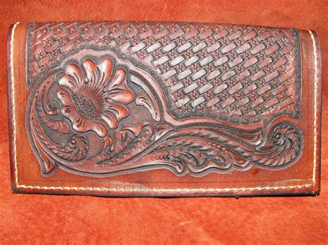 Hand Tooled Western Checkbook Cover By Jpsleather On Etsy