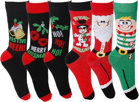 Assorted 1 Or 3 Pairs Of Mens Winter Christmas Novelty Ankle Socks 6