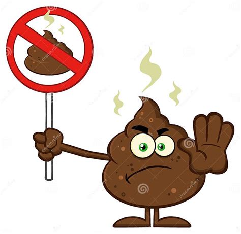 Angry Poop Cartoon Mascot Character Gesturing And Holding A Poo In A
