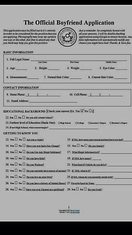 Schrodingersgat girlfriend application form name given the opportunity, would you pilot a giant fighting robot with me? too funny. boyfriend application: (With images ...