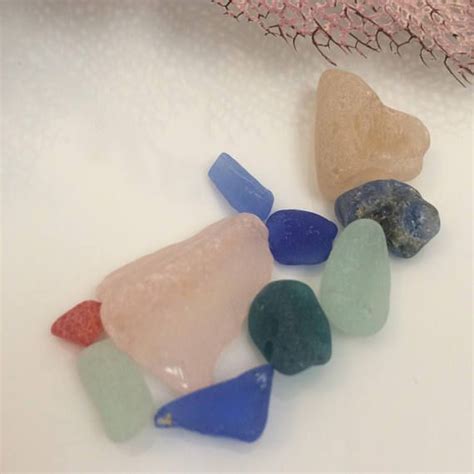 Rare Sea Glass Mixed Sea Glass Blue Sea Glass Peach Sea Etsy Rare