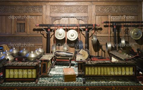 Indonesian Traditional Gamelan Music Instruments On Bali Stock Photo