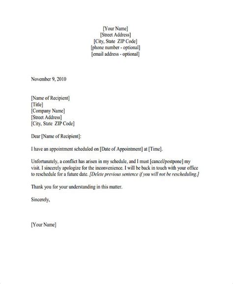 7 Appointment Cancellation Letter Templates Free Samples Examples