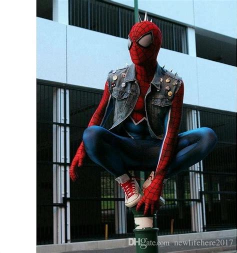 2019 new spiderman punk costume 3d printed punk rock spider man costume 2018 fancy dress