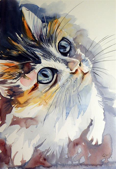 Easy Cat Watercolor Painting Lockerpoliz