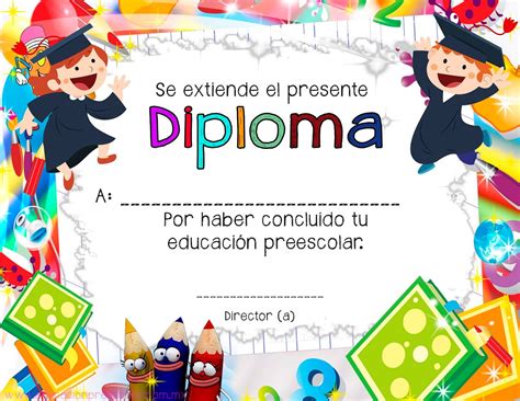 Diplomas Para Niños De Primaria De Aprovechamiento Para Editar Niños