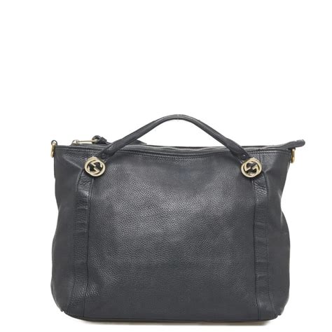 Gucci Interlocking G Handbag 323675 Black Leather Ladies Ebay