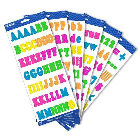 New 400644 1 Inch Multicolor Alphabet Stickers 6 Sheets 24 Pack Cheap