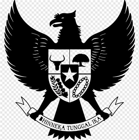 Black Hinneka Tunggal Ika Logo Illustration National Emblem Of