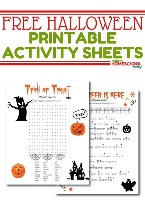Free Halloween Printable Activity Sheets