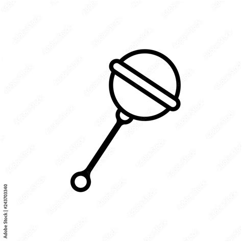 Baby Rattle Outline Icon Clipart Image Isolated On White Background