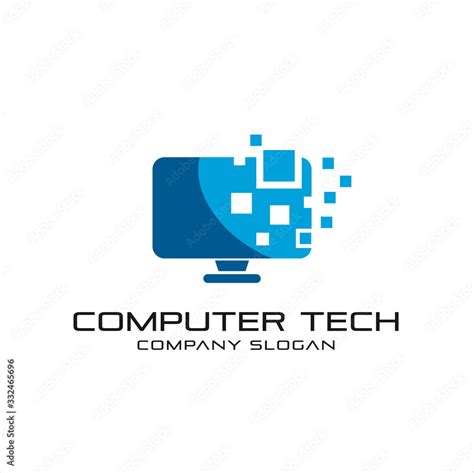 Pixel Computer Technology Logo Template Designs Computer Service Logo