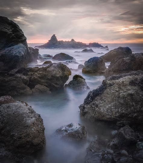 Rocks Stones Ocean Fog Landscape Hd Phone Wallpaper Peakpx
