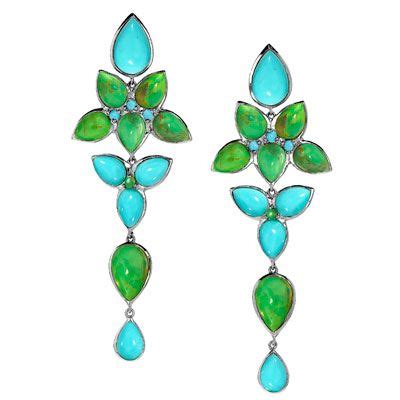 Mariposa Chandelier Earrings With Turquoise And Green Turquoise