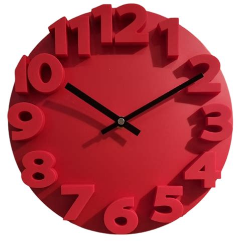 Embossed Number Clock Red Indent Molecule Pte Ltd