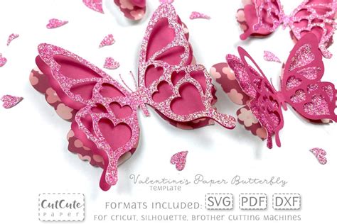 Valentines Day Butterfly Svg Template