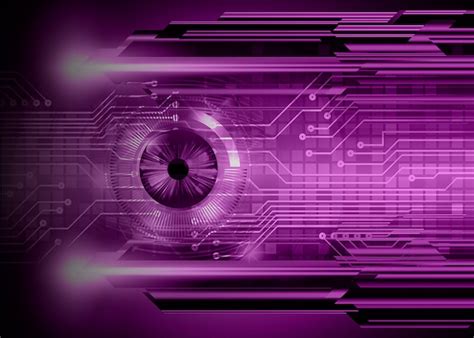 Premium Vector Purple Eye Cyber Circuit Future Technology Concept