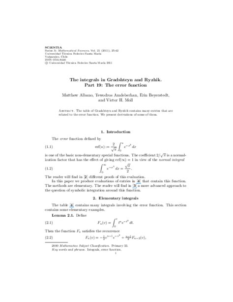 When inverse trigonometric functions occur in the integrals, be sure that any. Integral Table Pdf / 2 / (71) sin ax dx = − 1 cos ax a ...