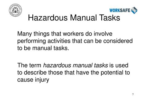 Ppt Preventing Injuries From Manual Tasks In The Workplace Powerpoint