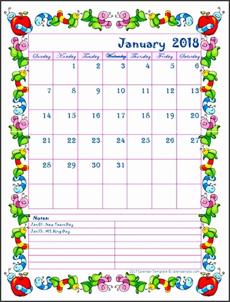7 Best Kindergarten Monthly Calendar Printable Printable Calendar