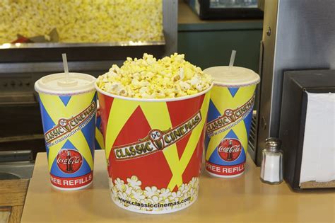 Classic Cinemas Popcorn And Drinks Free Refills On Every Size Popcorn