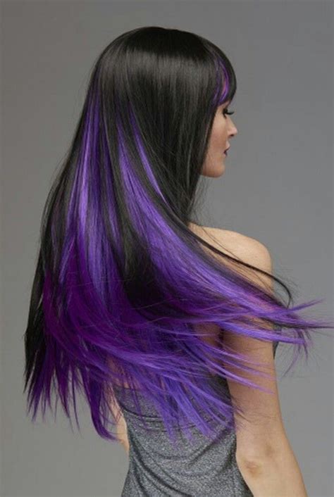 Скрытое окрашивание фиолетовый Purple Hair Highlights Hair Color Streaks Hair Dye Colors