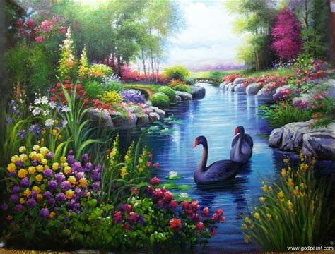 Oil Painting Natural Scenery At