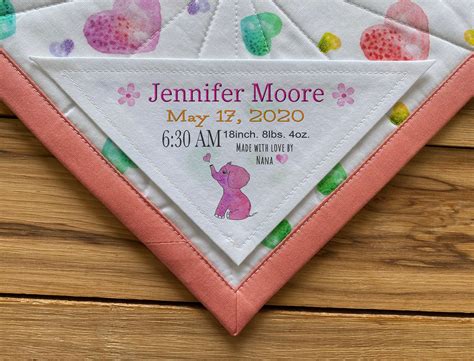 Large Triangle Quilt Labels Personalized Sewing Label Custom Etsy
