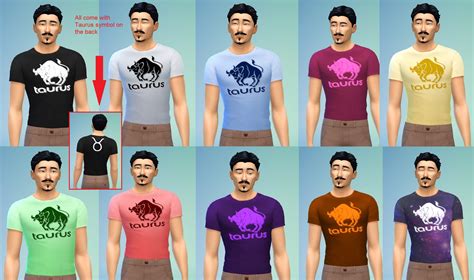 Mod The Sims Zodiac Sign Taurus T Shirt Malefemale