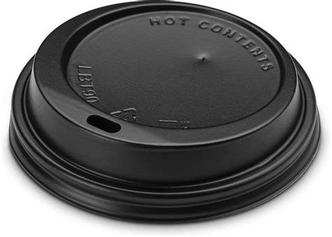Papermade Black Disposable Coffee Cup Lids 1000 Lids