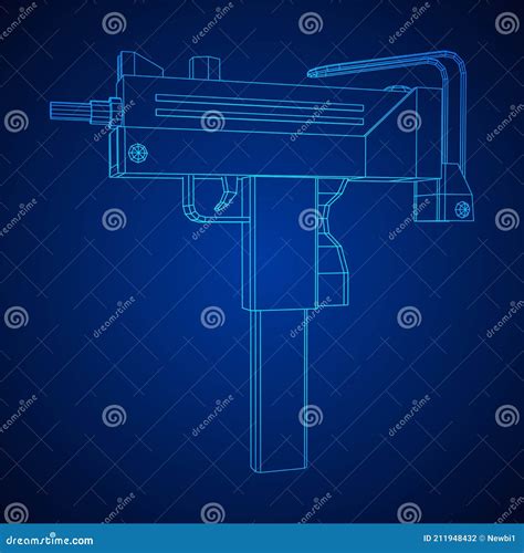 Submachine Gun Modern Firearms Pistol With Silencer Cartoon Vector CartoonDealer Com