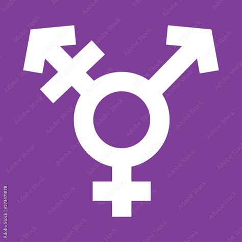 Transgender Symbol In Violet Color Background Sexual Orientation Icon