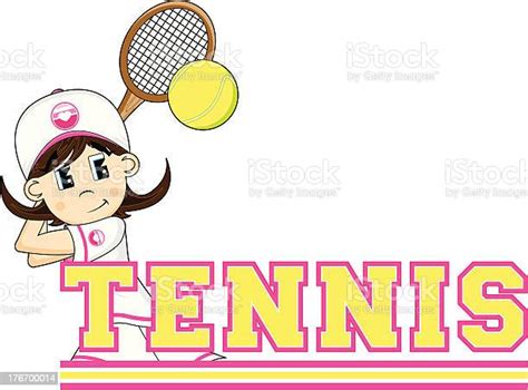 Cartoon Tennis Girl Stock Illustration Download Image Now Backhand