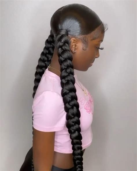 Two Low Braided Ponytails Two Ponytail Hairstyles Braided Cornrow Hairstyles Hair Ponytail